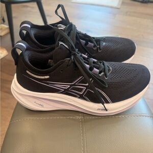 Asics Gel Nimbus 26  Black and Lavender Athletic Sneakers